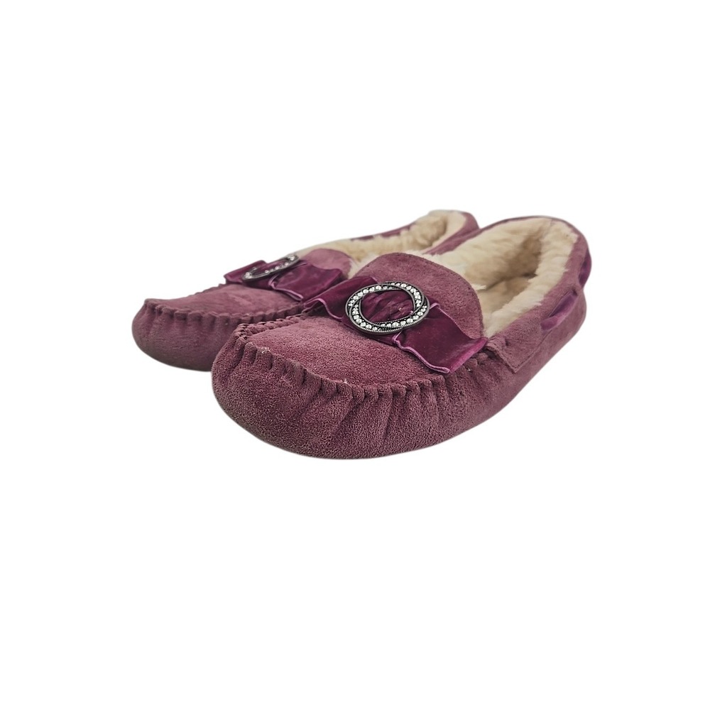 UGG Dakota Brooch Bougainvillea Slip On Shoes‎ Women's 8 Dusty Orchid EUC